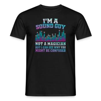 Le gars du son n’est pas un magicien - T-shirt homme - noir - Devant - AI Model Male 178 light (178cm)