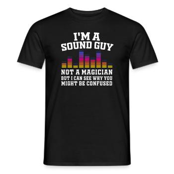 Le gars du son n’est pas un magicien - T-shirt homme - noir - Devant - AI Model Male 178 light (178cm)