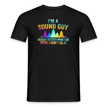 Sound Guy Not A Magician - Men's T-Shirt - black - Front - AI Model Male 178 light (178cm)