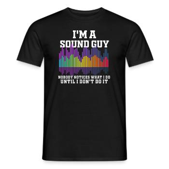 Sound Guy Not A Magician - Men's T-Shirt - black - Front - AI Model Male 178 light (178cm)