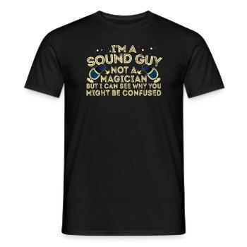 Le gars du son n'est pas un magicien - T-shirt homme - noir - Devant - AI Model Male 178 light (178cm)