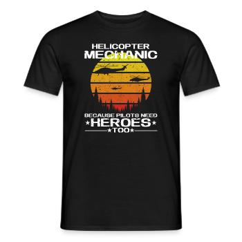 Helicopter Mechanic Heroes Pride - Men's T-Shirt - black - Front - AI Model Male 178 light (178cm)