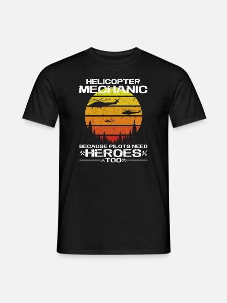 Helicopter Mechanic Heroes Pride - Men's T-Shirt - black