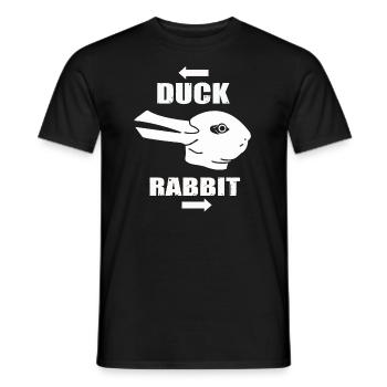 Wittgensteins Hasen-Enten-Illusion - Männer T-Shirt - Schwarz - Vorne - AI Model Male 178 light (178cm)