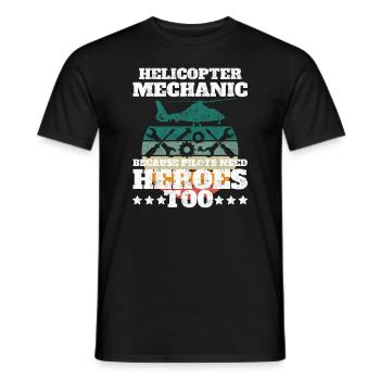 Helicopter Mechanic Heroes Pride - Men's T-Shirt - black - Front - AI Model Male 178 light (178cm)