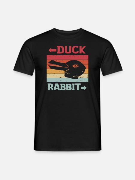 Wittgensteins Rabbit Duck Illusion - Men's T-Shirt - black