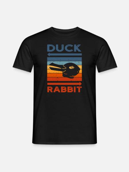 Wittgensteins Rabbit Duck Illusion - Men's T-Shirt - black