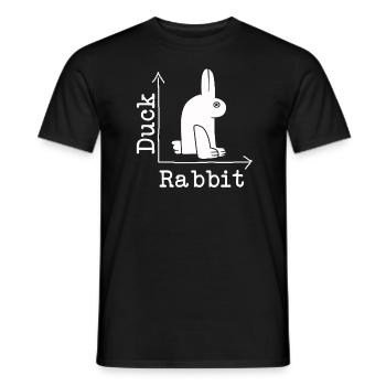 Wittgensteins Rabbit Duck Illusion - Men's T-Shirt - black - Front - AI Model Male 178 light (178cm)