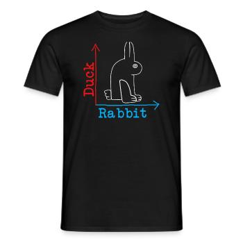 Wittgensteins Rabbit Duck Illusion - Men's T-Shirt - black - Front - AI Model Male 178 light (178cm)