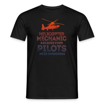 Helicopter Mechanic Guardian Pride - Men's T-Shirt - black - Front - AI Model Male 178 light (178cm)