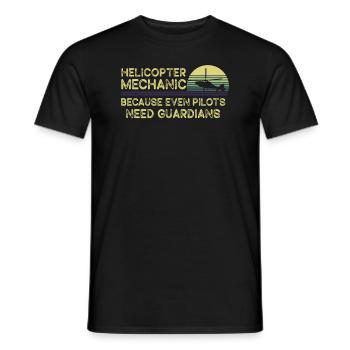 Helicopter Mechanic Guardian Pride - Men's T-Shirt - black - Front - AI Model Male 178 light (178cm)