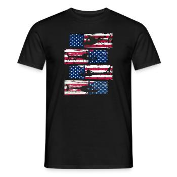 Pilote d’hélicoptère américain US Pride - T-shirt homme - noir - Devant - AI Model Male 178 light (178cm)