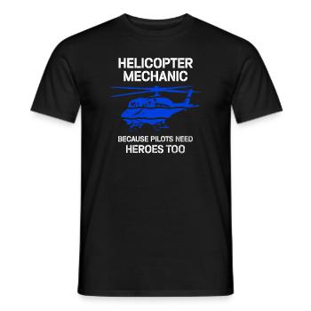Helicopter Mechanic Heroes Pride - Men's T-Shirt - black - Front - AI Model Male 178 light (178cm)
