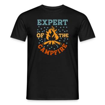 Expert Of Campfire Camping Expert - Men's T-Shirt - black - Front - AI Model Male 178 light (178cm)