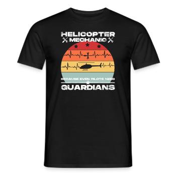 Helicopter Mechanic Guardian Pride - Men's T-Shirt - black - Front - AI Model Male 178 light (178cm)