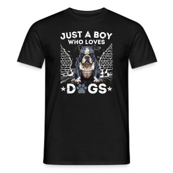 Just A Boy Who Loves Dogs - Men's T-Shirt - black - Front - AI Model Male 178 light (178cm)