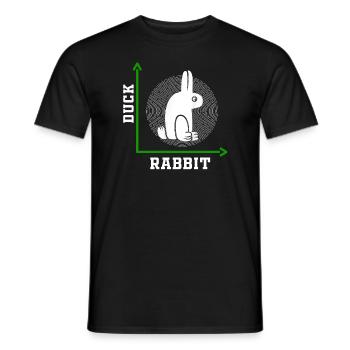 Wittgensteins Rabbit Duck Illusion - Men's T-Shirt - black - Front - AI Model Male 178 light (178cm)