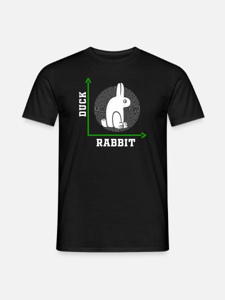 Wittgensteins Rabbit Duck Illusion - Men's T-Shirt - black