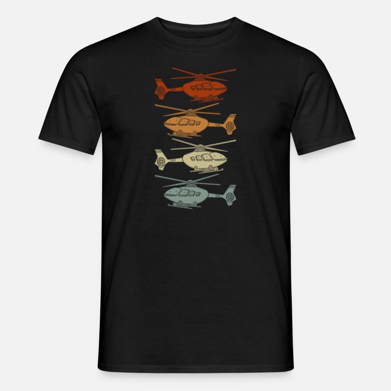 Drehflügler Silhouette Hubschrauberpilot - Männer T-Shirt - Schwarz
