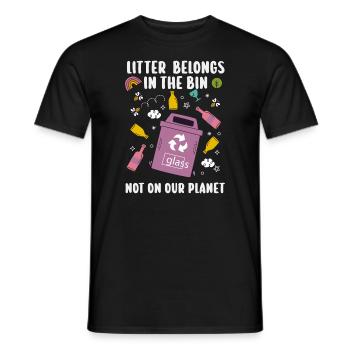 No Littering Anti Littering Earth Day - Men's T-Shirt - black - Front - AI Model Male 178 light (178cm)