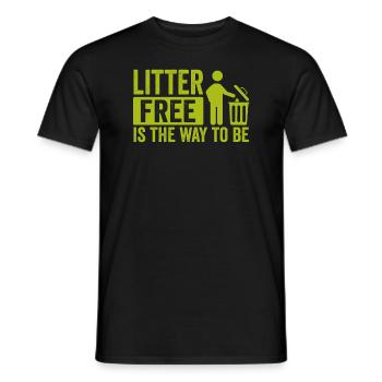 No Littering Anti Littering Earth Day - Men's T-Shirt - black - Front - AI Model Male 178 light (178cm)