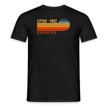 No Littering Anti Littering Earth Day - Men's T-Shirt - black - Front - AI Model Male 178 light (178cm)