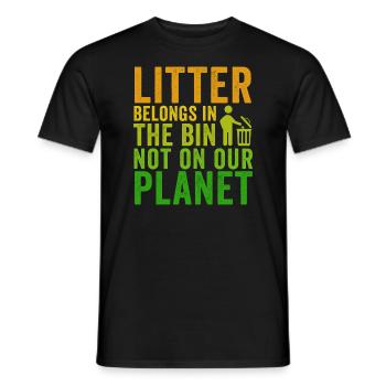 No Littering Anti Littering Earth Day - Men's T-Shirt - black - Front - AI Model Male 178 light (178cm)