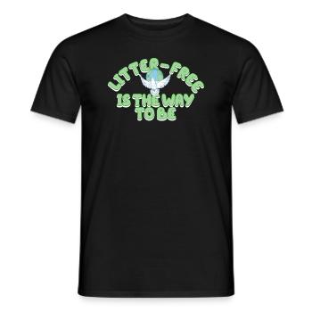 No Littering Anti Littering Earth Day - Men's T-Shirt - black - Front - AI Model Male 178 light (178cm)