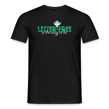 No Littering Anti Littering Earth Day - Men's T-Shirt - black - Front - AI Model Male 178 light (178cm)