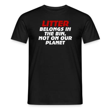 No Littering Anti Littering Earth Day - Men's T-Shirt - black - Front - AI Model Male 178 light (178cm)