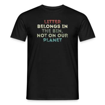 No Littering Anti Littering Earth Day - Men's T-Shirt - black - Front - AI Model Male 178 light (178cm)