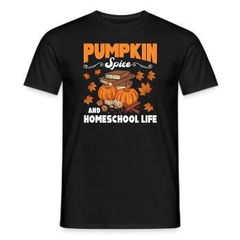 Pumpkin Spice Und Homeschool-Leben - Männer T-Shirt - Schwarz - Vorne - AI Model Male 178 light (178cm)