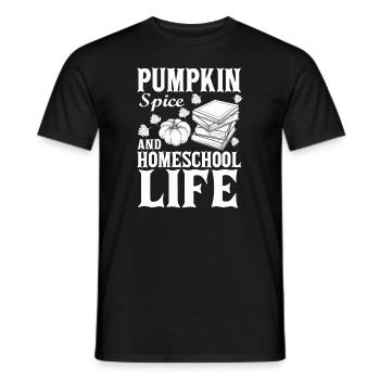 Pumpkin Spice And Homeschool Life - Men's T-Shirt - black - Front - AI Model Male 178 light (178cm)
