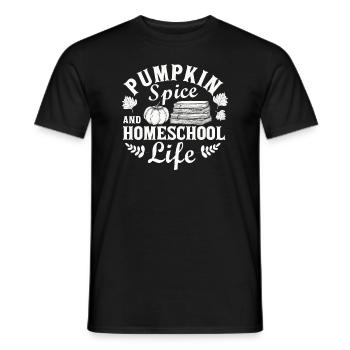 Pumpkin Spice And Homeschool Life - Men's T-Shirt - black - Front - AI Model Male 178 light (178cm)