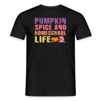 Pumpkin Spice And Homeschool Life - Men's T-Shirt - black - Front - AI Model Male 178 light (178cm)