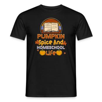 Pumpkin Spice And Homeschool Life - Men's T-Shirt - black - Front - AI Model Male 178 light (178cm)