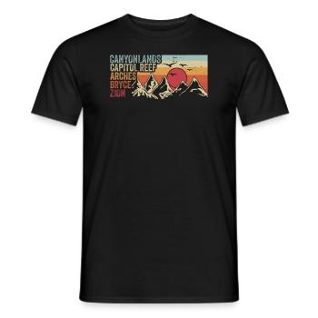 Explore Utah National Parks Mountains - Men's T-Shirt - black - Front - AI Model Male 178 light (178cm)