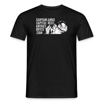 Erkunden Sie die Berge der Utah-Nationalparks - Männer T-Shirt - Schwarz - Vorne - AI Model Male 178 light (178cm)