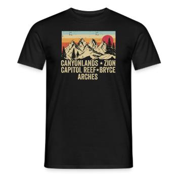 Erkunden Sie die Berge der Utah-Nationalparks - Männer T-Shirt - Schwarz - Vorne - AI Model Male 178 light (178cm)