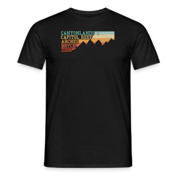 Explorez les montagnes des parcs nationaux de l’Utah - T-shirt homme - noir - Devant - AI Model Male 178 light (178cm)