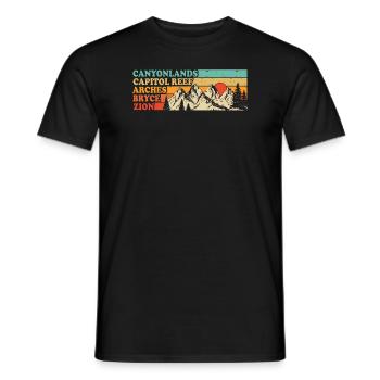 Explorez les montagnes des parcs nationaux de l’Utah - T-shirt homme - noir - Devant - AI Model Male 178 light (178cm)