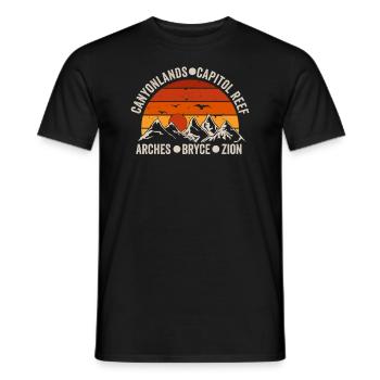 Explore Utah National Parks Mountains - Men's T-Shirt - black - Front - AI Model Male 178 light (178cm)