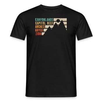Erkunden Sie die Berge der Utah-Nationalparks - Männer T-Shirt - Schwarz - Vorne - AI Model Male 178 light (178cm)