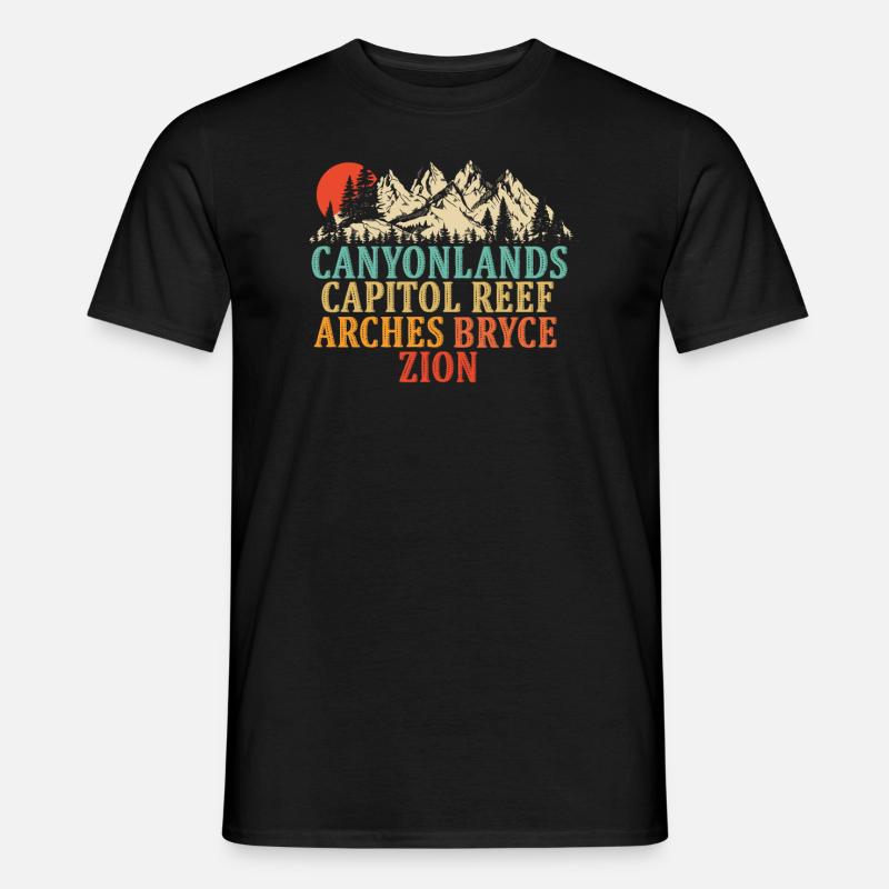 Explore Utah National Parks Mountains - Men’s T-shirt - black