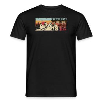 Explorez les montagnes des parcs nationaux de l’Utah - T-shirt homme - noir - Devant - AI Model Male 178 light (178cm)