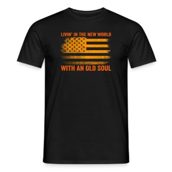 Livin dans le Nouveau Monde Vieille Âme - T-shirt homme - noir - Devant - AI Model Male 178 light (178cm)