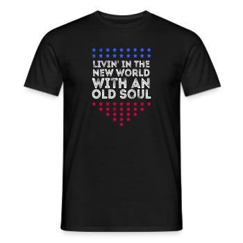 Livin dans le Nouveau Monde Vieille Âme - T-shirt homme - noir - Devant - AI Model Male 178 light (178cm)