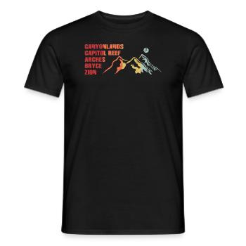 Erkunden Sie die Berge der Utah-Nationalparks - Männer T-Shirt - Schwarz - Vorne - AI Model Male 178 light (178cm)
