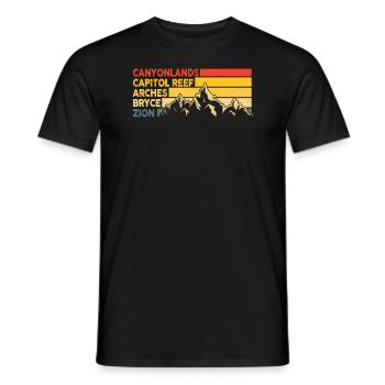 Erkunden Sie die Berge der Utah-Nationalparks - Männer T-Shirt - Schwarz - Vorne - AI Model Male 178 light (178cm)