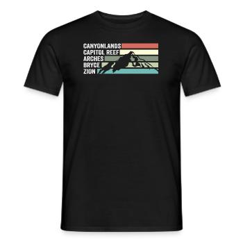 Explorez les montagnes des parcs nationaux de l'Utah - T-shirt homme - noir - Devant - AI Model Male 178 light (178cm)